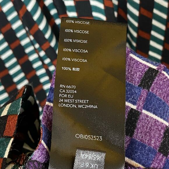 Maeve Anthropologie Gianna Tunic V Neck Geometric Print Dress Pockets 2 Petite - Picture 13 of 14